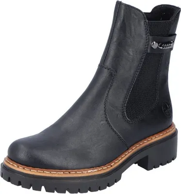 Produktbild von Rieker Damen Stiefelette Chelsea Boot Stretch Kette 72690, Größe:40 EU, Farbe:Schwarz