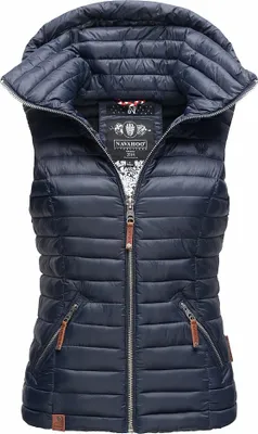 Produktbild von Navahoo Damen Weste Steppweste Kapuze Übergangsjacke Steppjacke Shadaa Navy Gr. 36 - S