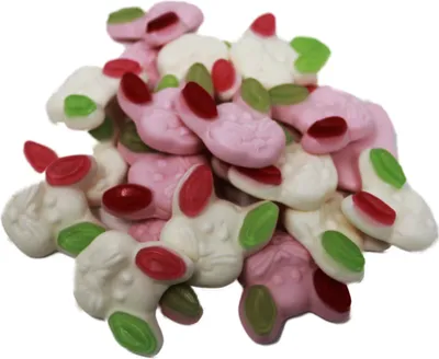 Produktbild Fruchtgummi und Schaumzucker Hasenköpfe Flappies vegetarisch 175g