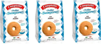 Produktbild von 3x Campiello i Biscotti del Buongiorno Frollini alla panna Sahne Shortbread Kekse mit Sahne 700g biscuits cookies 100% Italienische Kekse