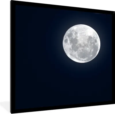Produktbild von MuchoWow® Gerahmtes Poster Mond - Himmel - Nacht 40x40 cm - Poster mit Schwarzem Bilderrahmen Wandposter Rahmen Foto Bilder - Mit Rahmen - Wanddekoration Schlafzimmer