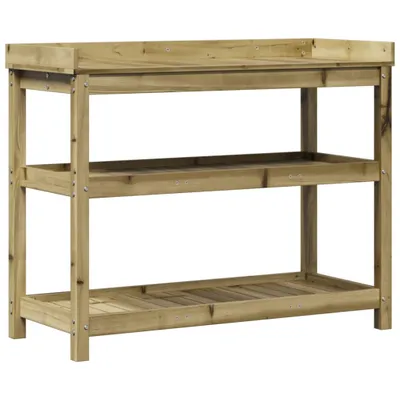 Image de vidaXL Table à plantes Rangements 108x45x86,5 cm Bois de pin imprégné