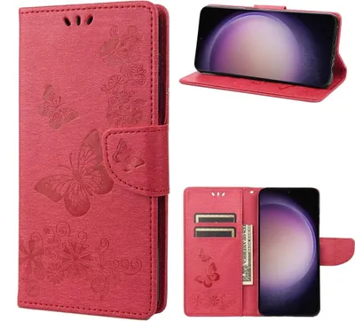 Produktbild von König Design Hülle kompatibel mit Kunstleder Handyhülle - Handy Case Rot