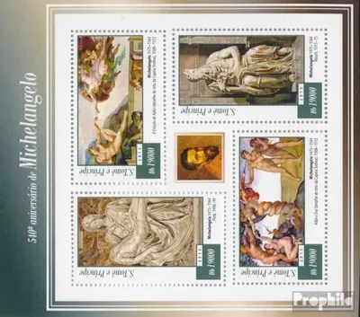Produktbild von Briefmarken Sao Tome e Principe 2015 Mi 5985-5988 Kleinbogen (kompl. Ausgabe) postfrisch 540. Geburtstag von Michelangelo
