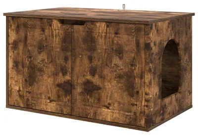 Immagine prodotto di vidaXL Casetta per gatti in rovere affumicato 85 x 55 x 50,5 cm in materiale derivato dal legno