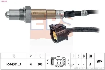 Produktbild von EPS Lambdasonde passend für MERCEDES-BENZ C-Klasse Limousine (W204) Beheizt Planarsonde 300mm 1.998.202