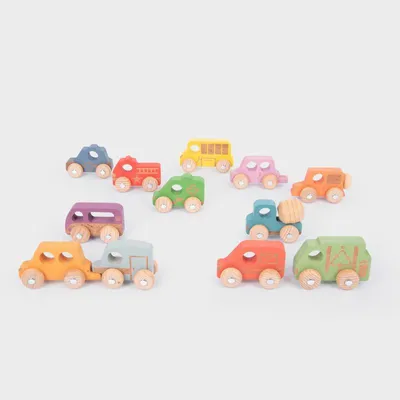 Produktbild von Tickit Rainbow Wooden Vehicles Set, Fahrzeug-Set, 1 Jahr(e), Holz, Mehrfarbig