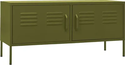 Produktbild von vidaXL TV-Schrank Olivgrün 105x35x50 cm Stahl