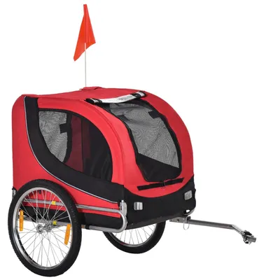Zdjęcie produktu dla Przyczepka Dla Psa Przyczepka Rowerowa Transporter Dla Psa Przyczepka Rowerowa Dla Psa Czerwony + Czarny 130 X 73 X 90 Cm