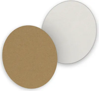 Produktbild von itenga 40x Bierdeckel Kraftpapier I Weiß Braun I Untersetzer I 10,7 cm