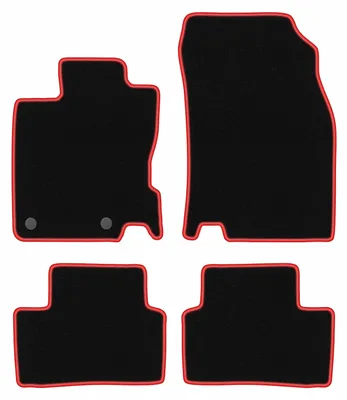 Image de Tapis de sol en moquette noir/rouge pour Renault Kadjar 2015- 4 pièces