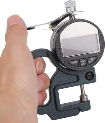 Productafbeelding van Digitale Dikte Meter - Meetinstrument Dikte - Materialen Meten - Compact Formaat - 0-12.7mm - Grijs