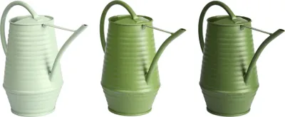 Produktbild von Rivanto® Grüntöne Serie Indoor Gießkanne mit großem Griff, farbig sortierte Grüntöne, hellgrün/grün/dunkelgrün, Farbwahl nicht möglich