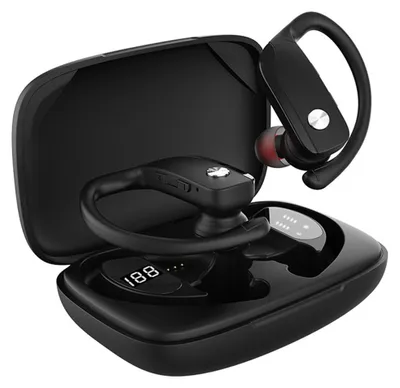 Produktbild von Bluetooth-Ohrhörer mit Bass kabellos Stereo LED-AnzeigeOhrbügel Freisprechfunktion Mikrofon und Ladebox