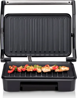 Produktbild von Tosti Apparaat Grill 750W Kontaktgrill schwarz Antihaftbeschichtung Küche