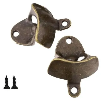 2er-Set Wand-Bierflaschenöffner, Vintage, 8,1 x 6,5 cm, Bronze