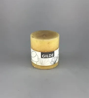 Productafbeelding van Gilde Stumpenkerze 7,5x6,5cm gelb