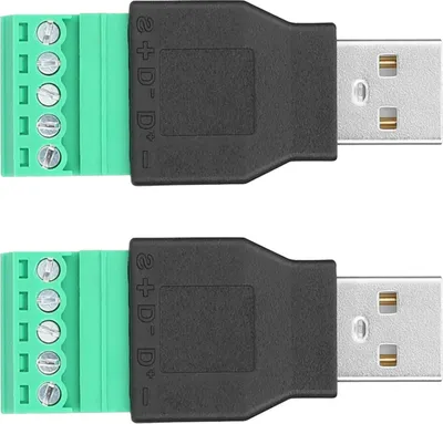 Obrázek produktu pro 2ks USB zástrčka na 5kolíkový šroubovací terminálový adaptér Connetor