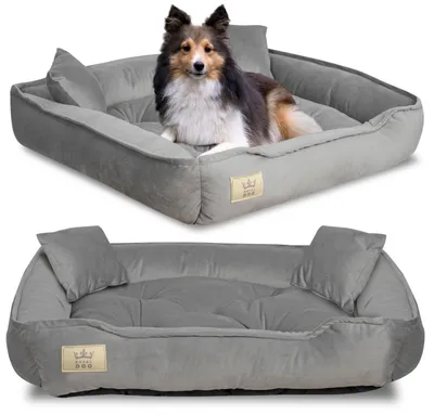 Immagine prodotto di Letto per cani, box, 115x95 cm, velluto grigio