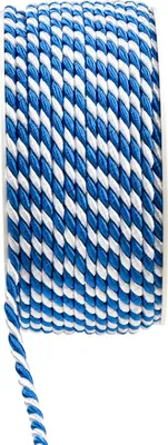 Produktbild von 25m × 4mm Kordel 2-farbig Dekoschnur Dekokordel Schnur Seil , Farbe:blau/weiß