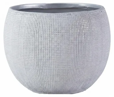 Produktbild von Pflanztopf Keramik Blumentopf Pflanzenkübel - Hellgrau - 25 cm - Für Innen und Außen
