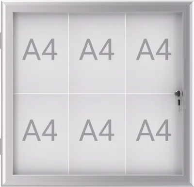 Zdjęcie produktu dla Gablota MAUL MAULexcite format poziomy 6 x A4 aluminium 69,6 x 73,9 x 2,8 cm srebrny