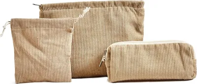 Produktbild von Kosmetiktaschen und Make-up-Organizer in Khaki - Set von 3 Stück