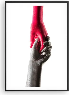Produktbild von Gerahmtes Poster - Schwarzer Rahmen - Hilfe Hände Symbol - 70x100 cm - Wand Bild - Wanddeko - Wandbilder - Kunstposter - Wandposter - Bilderrahmen - Bilder - Kunstdruck - P2BPA70x100-4483