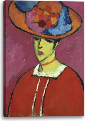 Produktbild von Leinwandbild (60x80cm): Alexej von Jawlensky - Schokko mit Tellerhut, echter Holz-Keilrahmen inkl. Aufhänger, handgefertigt in Deutschland