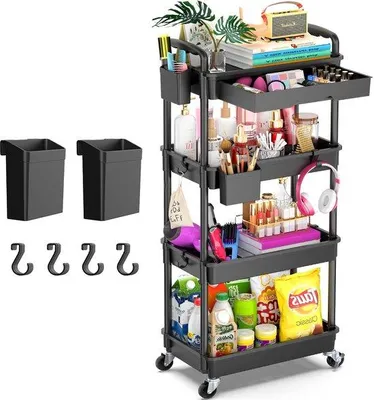 Immagine prodotto di Organizer multifunzionale con funzione di ricarica - Organizer a 4 scomparti - Nero