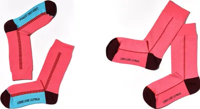 Produktbild von MEGAGROUP 2 Paar Casual Socken Stricksocken Gr. 40-44 gepunktet pink