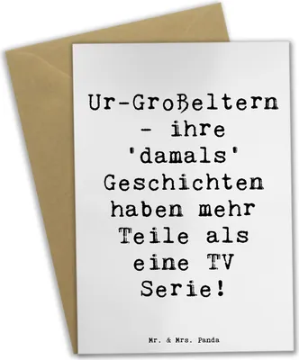 Produktbild von Mr. & Mrs. Panda Glückwunschkarte Spruch Ur-Großeltern Geschichten - Weiß - Geschenk, osterkarten, Schatz, Erzählungen, Geburtstage, Familie, Lächeln, Humor, Ahnen