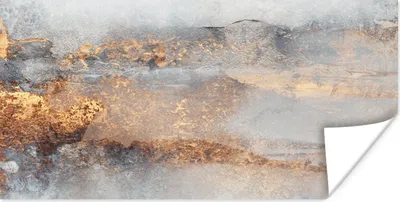 Produktbild von MuchoWow® Poster Nebel - Gold - Abstrakt 40x20 cm - Poster für die Wand - Poster Schlafzimmer