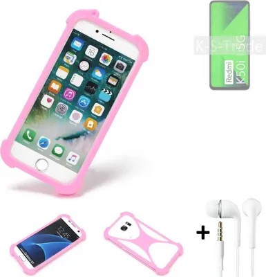 Produktbild von K-S-Trade Bumper + Kopfhörer kompatibel mit Xiaomi Redmi K50i 5G Handy Hülle Schutzhülle Silikon Schutz Hülle Cover Case Silikoncase Silikonbumper