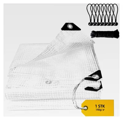 Produktbild von Wasserdichte Abdeckplane 2x3m Gitterfolie für Gewächshaus und Gartenmöbel
