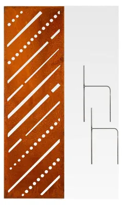 Produktbild von Edelrost Sichtschutzwand Metall Streifen 160x50 cm mit Bodenanker