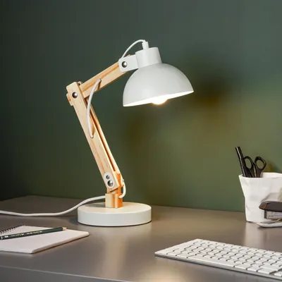 Produktbild von Holztischlampe mit schwenkbarem Kopf