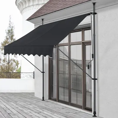Obrázek produktu pro Svěrná markýza "Stem" ocelový rám 150 cm široký černý