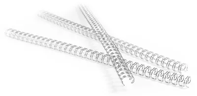 Produktbild von 100x Drahtbinderücken 6mm 1/4" bis max. 35 Blatt 3:1 Teilung Silber