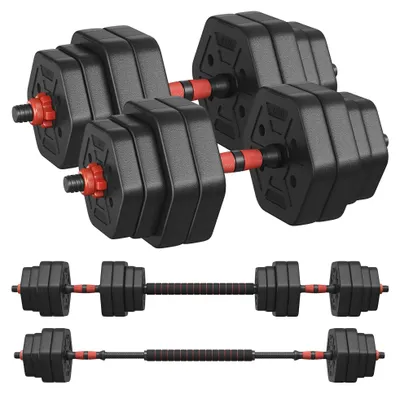Produktbild von Hantelset - Hexagon-Kurzhanteln - Verstellbares Gewicht, Krafttraining, Brusttraining - Schwarz