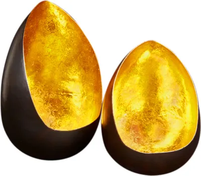 Produktbild von 2er Set Windlicht Laterne orientalisch Namik Groß 20cm Gold | Orientalische Vintage Teelichthalter Schwarz von außen und Goldfarben innen | Marokkanische Windlichter aus Metall als Dekoration
