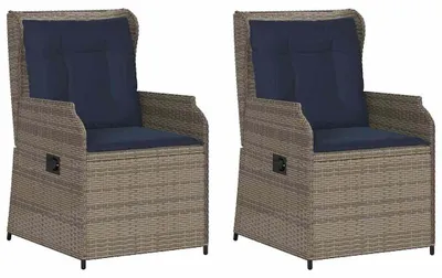 Produktbild von vidaXL Gartenbank 2 pcs Grau Poly-Rattan