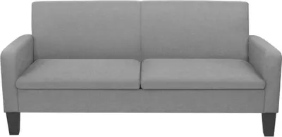 A front view of a gray sofa.
