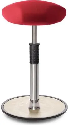Produktbild von Sitz- Stehhocker Free Tall Triangel Gestrick Rot chrom /cremeweiß.