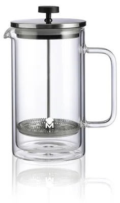 Kaffeebereiter, 800 ml, doppelwandig, Borosilikatglas, Edelstahlfilter