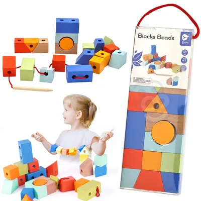 Obrázek produktu pro CLASSIC WORLD Dřevěné navlékací kostky Figur