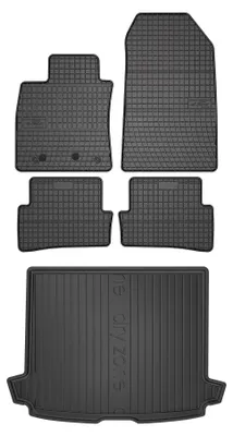 Produktbild von Gummimatten + Kofferraumwanne für Renault Clio IV 2013-2020 (Kombi, oberer Ladeboden) – Schwarz, passgenau – Wielganizator SolidPRO