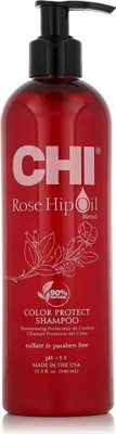 Obrázok produktu pre CHI Rose Hip Oil, 340 ml, Šampón, Ženy, Farebné vlasy, Ochrana farby, Lesk, Flakón s pumpičkou