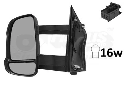 Produktbild von VAN WEZEL 1651821 Außenspiegel Seitenspiegel Links für FIAT Ducato Kastenwagen (250, 290) Konvex