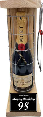 Moet - 98 Happy Birthday - Eiserne Reserve Gitterkäfig Geschenk 98. Geburtstag